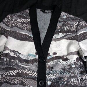 Vintage Jack Winter Pastoral Landscape Country AOP Cardigan Sweater